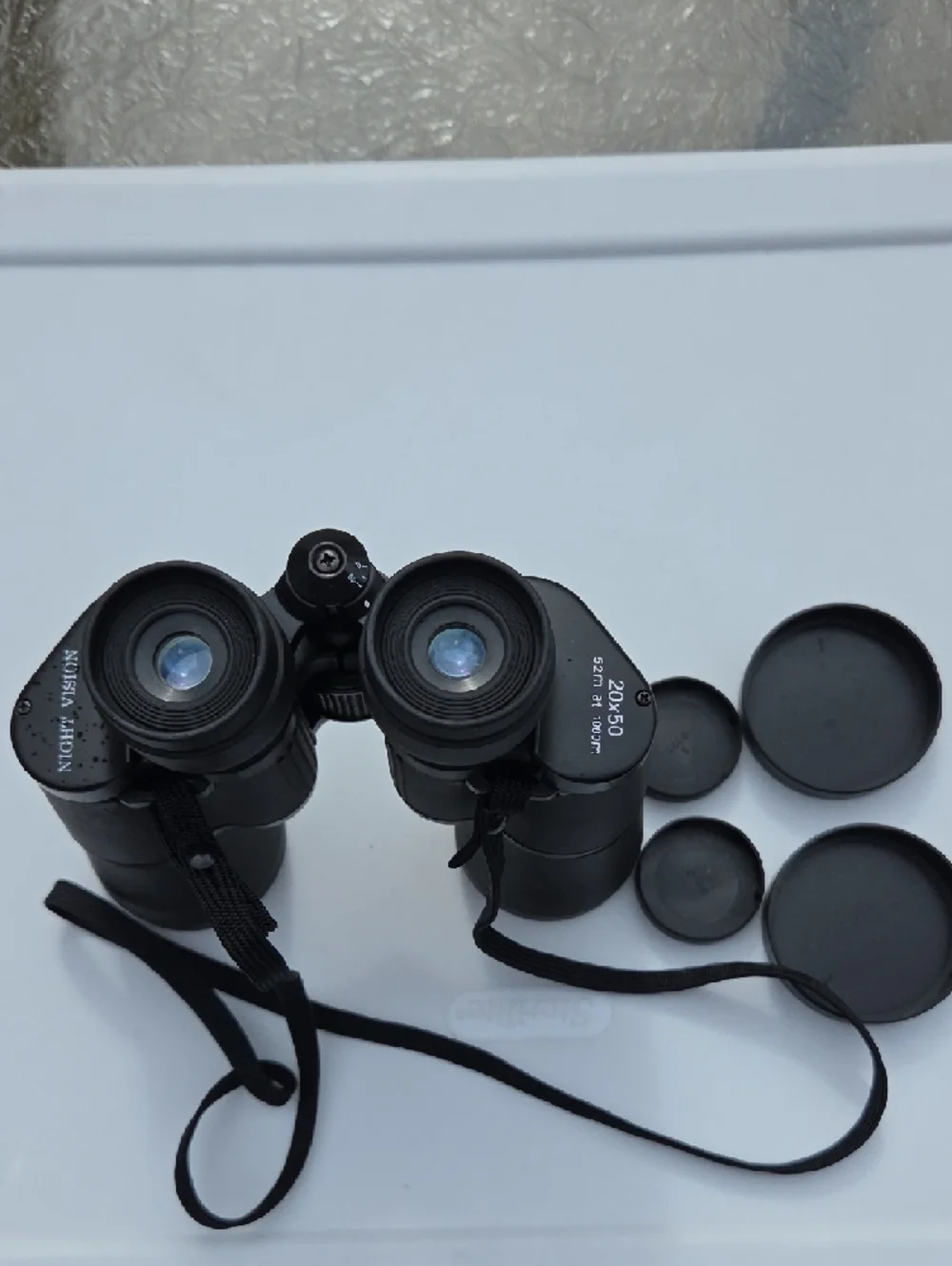 Black Binoculars with Red Lenses - Compact Outdoor Optics